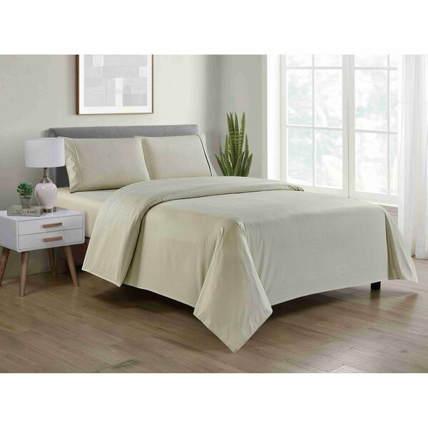 Bamboo Comfort Bamboo 4 Piece Luxury Chevron Embossed Sheet Set - Twin - Chevron Embossed - Taupe 1302TWTP